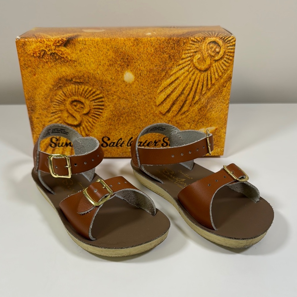 Salt Water Surfer Sandals by Hoy Brown Leather Adjustable Sandals